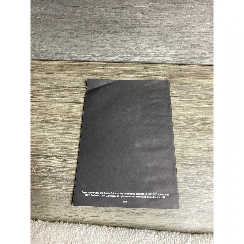 Sega Game Gear Super‎ Columns Instruction Manual Original 1995 Puzzle Booklet
